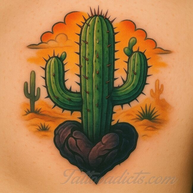 Tatuaje de cactus - Tattoo Adicts